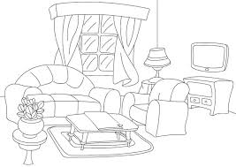 When coloring the room drawings, i suggest that you think about making your own patterns on the different pieces of furniture and room accessories. Color Living Room Print And Color Activities For Kids Coloring Pages Living Room Prints Free Coloring Pages