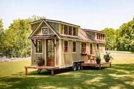 Tiny House With Sage Color For Exterior Home Decorating Trends Homedit Tiny House Exterior Timbercraft Tiny Homes Tiny House Interior