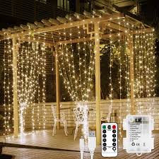 String lights for bedroom decor. Le Fairy Curtain Lights Battery Or Usb Plug In 9 8 X 9 8 Ft Curtain String Lights With Remote 300 Led Indoor Outdoor Decorative Christmas Twinkle Lights For Bedroom Patio Party Wedding Backdrop Walmart Canada
