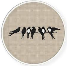 Two little love birds, sitting in a tree! Instant Downloadfree Shippingcross Stitch Crossstitch Etsy Cross Stitch Pillow Cross Stitch Animals Cross Stitch Bird