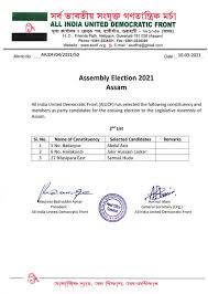 Assam chief minister and bjp candidate sarbananda sonowal retained his power in majuli constituency. Maulana Badruddin Ajmal On Twitter Aiudf Has Announced Its Second List Of Candidates For 3 Constituencies For The Upcoming Assembly Election In Assam I Extend My Best Wishes To All The Candidates