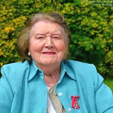 The Bucket woman chatting with her grandson.