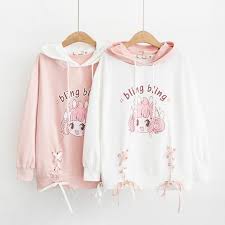 Kawaii hot anime girls in hoodies. Bling Bling Baby Bunny Anime Girl Hoodie Sweater Kawaii Babe