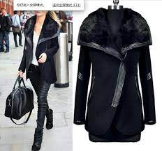 Winter Black Turn Down Fur Collar Wool Coat Women S Leather Patchwork Zipper Wool Jacket Outerwear 1931754116 From Chamarra De Piel Mujer Abrigos Largos Ropa