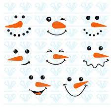 Snowman Cute Face Christmas Svg Files For Silhouette Files For Cricut Svg Dxf Eps Png Instant Download Supersvg Christmas Svg Files Christmas Svg Snowman Faces