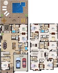 10 Bedroom Homes With 4 724 Square Feet The Two Story 10 Bedroom Residence Features Three Master Suites Two On House Layout Plans House Plans House Layouts