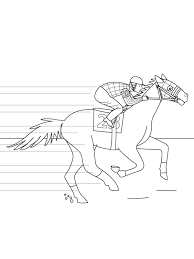 Simple horse coloring page : Horse Racing Coloring Page 1001coloring Com
