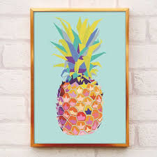Pineapple Print Etsy Pineapple Wall Art Pineapple Art Pineapple Decor