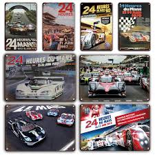 Deux tours d'horloge, à partir de 16 h, pour l'une des courses automobiles les plus célèbres du monde. Vintage 24 H Du Mans Metal Sign Decorative Plaques Le Mans 24 Hours Poster Metal Tin Sign Room Wall Stickers Paris Le Man Signs Plaques Signs Aliexpress