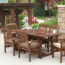 manor park 7 piece solid wood outdoor patio dining set dark brown walmart com patio dining set outdoor dining set patio set