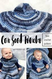 Add some drama to your wardrobe with this patterned poncho, which accentuates the main mosaic pinstripe pattern with mosaic diamond motifs at the lower edges. Crochet Car Seat Poncho Free Pattern Left In Knots Crochet Crochet Baby Leg Warmers Crochet Pattern