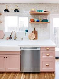 Painting Kitchen Cabinets Can Be Scary These Before And Afters Give Us Hope In 2020 Pink Kitchen Cabinets Kitchen Inspirations Painting Kitchen Cabinets
