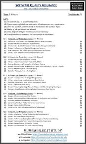 Software Quality Assurance May 2019 Choice Based Question Paper Question Paper This Or That Questions Management Information Systems