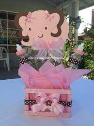 Baby Elephant Baby Shower Centerpiece Centros De Mesa De Elefante Decoraciones De Fiestas Para Bebes Centros De Mesa De Baby Shower