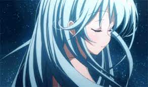Tsushima yoshiko tem10 single tall image blush short hair breasts light erotic simple background white background large breasts purple eyes blue hair cleavage head tilt hair bun (hair buns) facial. Top 20 Anime Girls With Blue Hair On Mal Myanimelist Net