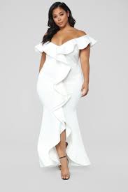 Captivate The Night Ruffle Gown Ivory In 2020 Plus Size Evening Gown Evening Dresses Plus Size White Plus Size Dresses
