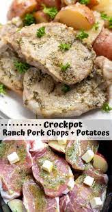 Crockpot Ranch Pork Chops And Potatoes Is A Super Quick Easy And No Fuss Weekday Dinner Recipe Dinner Recipes Crockpot Pork Crockpot Recipes Slow Cooker Pork