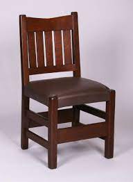 1271 gustav stickley v back side chair unsigned refinished 35 5 h x 19 w x 16 5 d sold gustav stickley stickley arts and crafts furniture