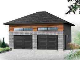 Double car garage door replacement: 2 Car Garage Plans Modern Two Car Garage Plan 028g 0057 At Www Thegarageplanshop Com