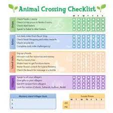 Animal Crossing New Horizons Weekly Checklist To Dos Etsy Animal Crossing Checklist New Animal Crossing