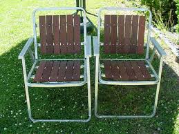 2 Vintage Retro Redwood Aluminum Folding Lawn Chairs Beach Chairs Rv Camping Rv Camping Cool Campers Vintage Camping