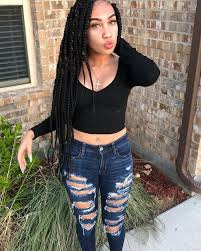 Black And Blue Box Braids On Light Skin Pin By Dareali T Lani On Yasmeen Nicole Curly Girl Hairstyles Girl Outfits Cute Outfits