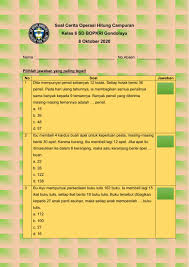 Contoh soal rata hitung dan modus sd 1 idschool. Soal Cerita Operasi Hitung Campur Interactive Worksheet