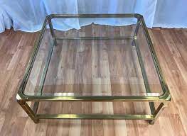 Coffee tables created by today's finest north american furniture artists add function, beauty, and creative style to your home. Mastercraft Extra Large Square Brass And Glass Coffee Table At 1stdibs