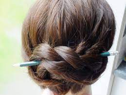3 Hairstyles Using A Pencil Hair Styles Hairstyle Easy Bun Hairstyles