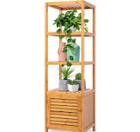 5 Tier Bamboo Storage Cabinet Shelf