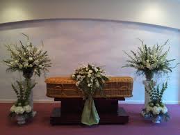 Green Apple And White Flowers Funeral Set Up Funeral Flowers White Flowers Flowers