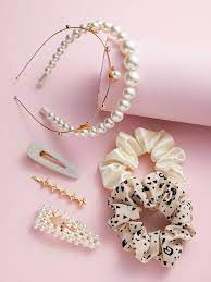 2pcs Hair Hoop 2pcs Scrunchie 3pcs Hair Clip Hair Hoops Girls Accessories Cute Jewelry