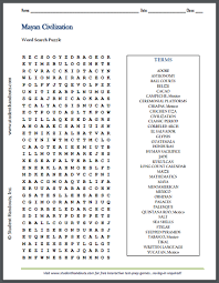 Use our free online tool to create and generate your own printable word search puzzles or to browse already created, fun and challenging puzzles to play with! Civilization Of The Ancient Maya Word Search Puzzle Student Handouts