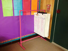 love the anchor chart holder made out of pvc pipes charts