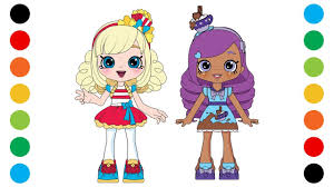These little shopkeepers are ready for so much fun and the occasional party! Shopkins Shoppies Popette Kirstea Coloring Pages For Kids Digital Coloring Youtube