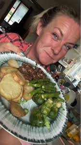 Pork tenderloin, roasted potatoes, asparagus,brussel sprouts and salad.