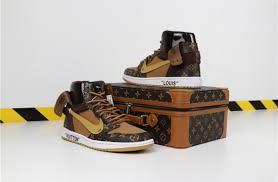Louis Vuitton X Off White X Air Jordan 1 Customs Mens Louis Vuitton X Off White X Air Jordan 1 Off Louis Brown Custom Air Jordans Jordan 1