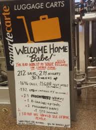 I hope she likes the sign i made. Funniest Welcome Home Signs Seen At Airports Around The World 7news Com Au
