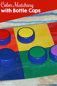 From simple games to more challenging ones. Color Matching With Bottle Caps Simple Fun For Kids