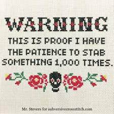 Subversive cross stitch offers a wide variety of snarky sayings and, lucky for us, they made several patterns exclusively for diy network. Instantly Delivered Pdfs Subversive Cross Stitch