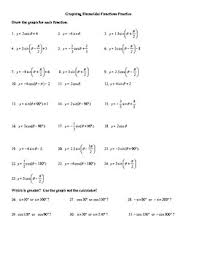 Sinusoidal Functions Worksheets Teaching Resources Tpt
