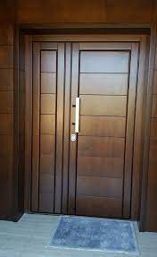 Pintu Asimetris Adalah Pintu Kupu Tarung Atau Pintu 2 Daun Dengan Model Ukuran Daun Pintu Wooden Front Door Design Wooden Main Door Design Modern Entrance Door