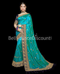 Sari indiano Alta Moda turchese e oro - 69,90 €