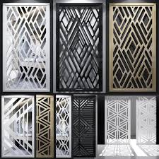 Screen Fence Lattice Perforated Panels Partitions Lattice Wooden Fence Decorative Set Collection Grille Decorative Panels Metal Doors Design Steel Door Design