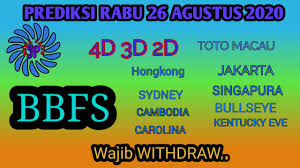 Prediksi 26 Agustus 2020 Bbfs Angka Main Jitu Toto Macau Hk Sd Sgp Jakarta 4d 3d 2d Youtube