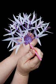 Paper Allium Tutorial Paper Flower Patterns Flower Crafts Wafer Paper Flowers