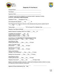 Now you don't have to waste a. Respirator Fit Test Record Form Printable Pdf Download