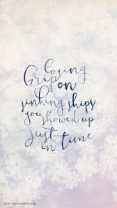 losing grip on sinking ships you showed