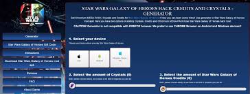 Star Wars Galaxy Of Heroes Mod Apk Unlimited Crystals Star Wars Galaxy Of Heroes Hack Crystals Star Wars Galaxies Star Wars Galaxy