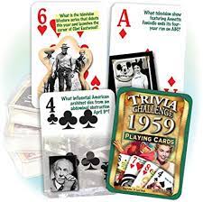 Read on for some hilarious trivia questions that will make your brain and your funny bone work overtime. Amazon Com Flickback 1959 Trivia Playing Cards Birthday Toys Games